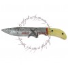 Rebel Wolf Full Tang Hunting Bowie Damascus Forged Steel Knife Bone Handle